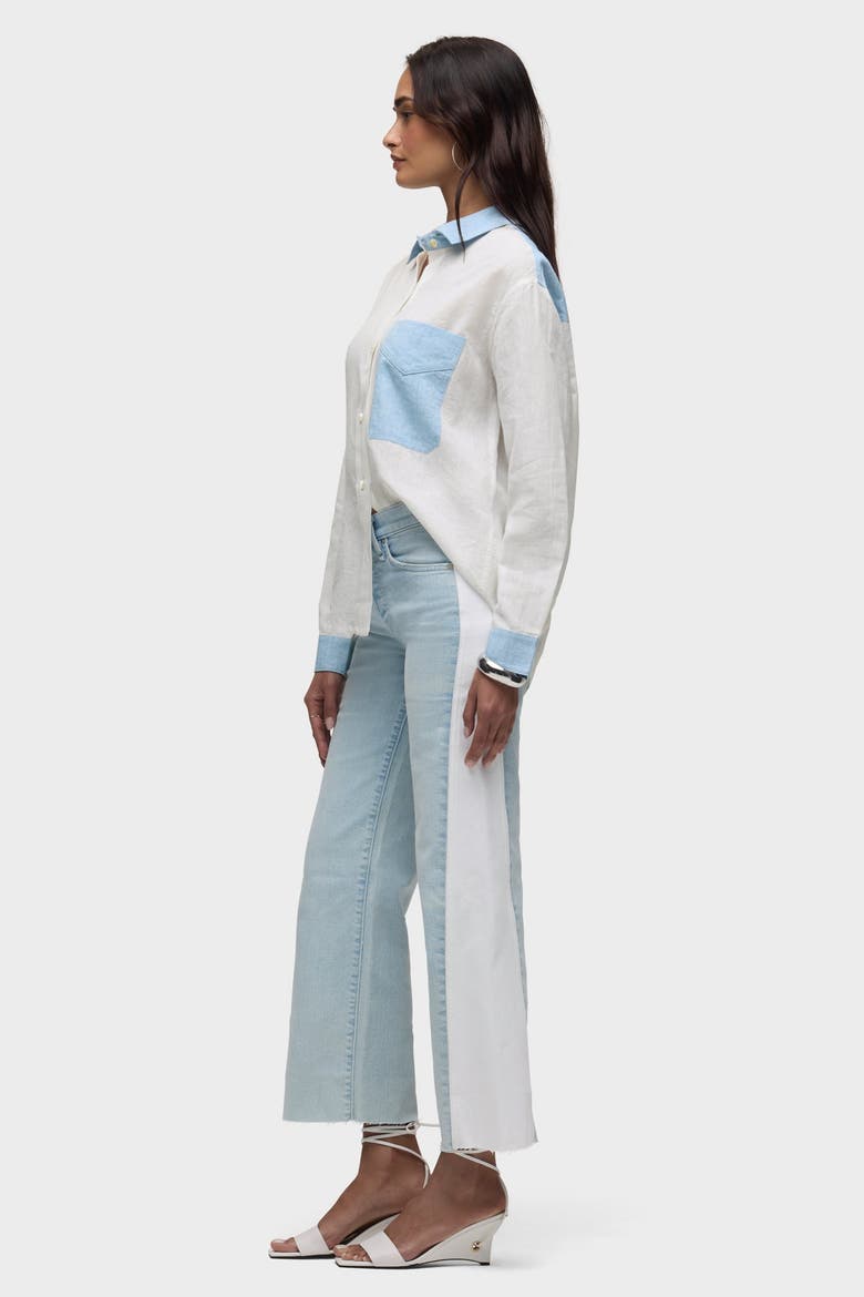 Oversized Button Down Shirt, Alternate, color, COLORBLOCK WHITE