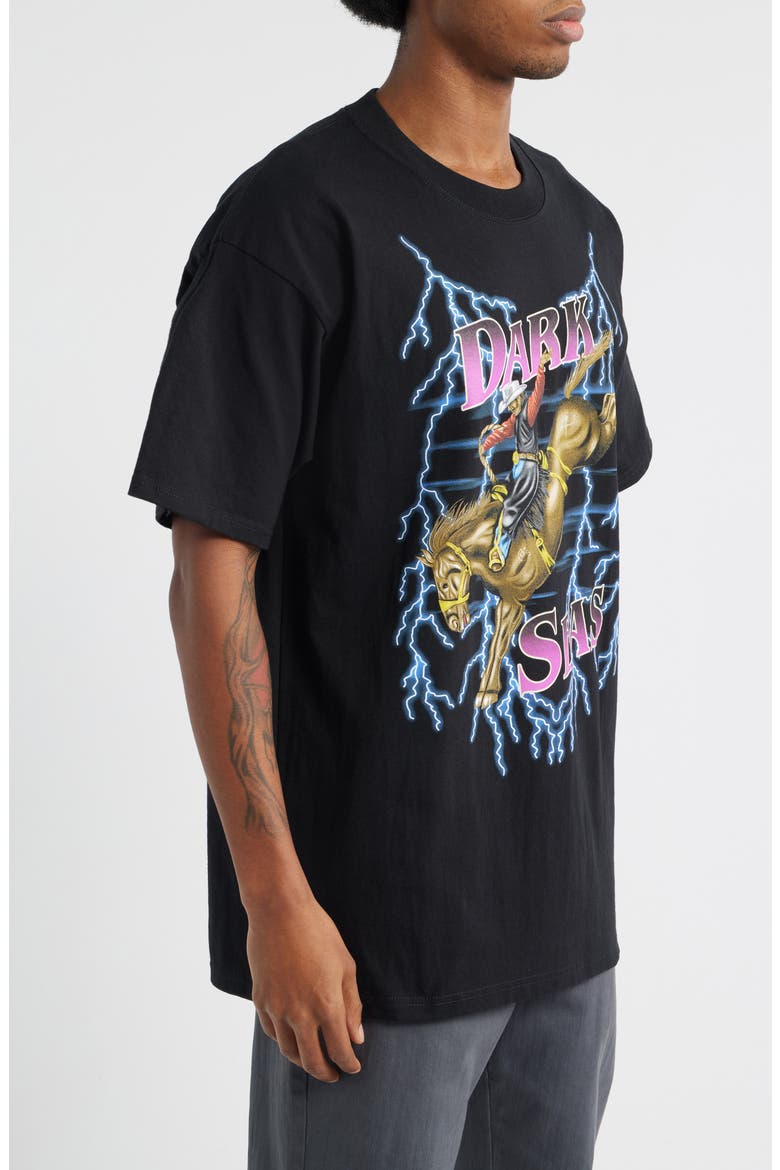 Saddle Bronc Cotton Graphic T-Shirt, Alternate, color, BLACK
