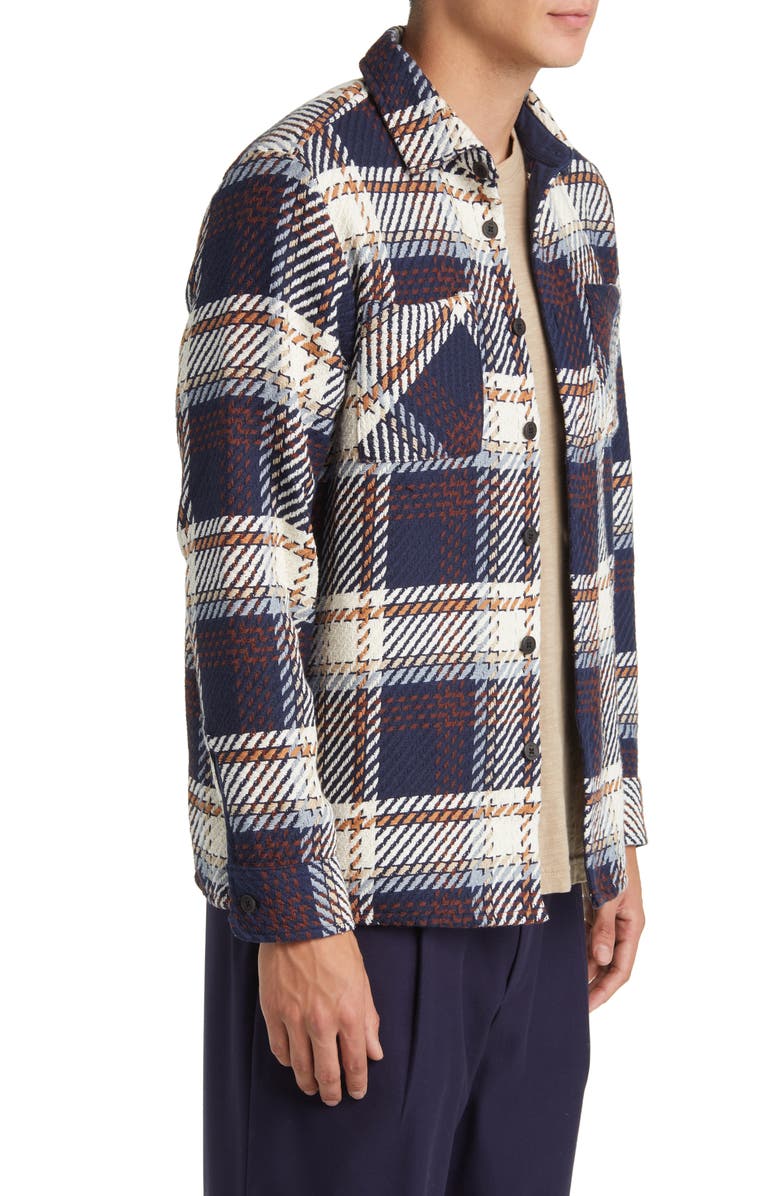 Wax London Whiting Marine Beatnik Button-Up Overshirt, Alternate, color, Navy