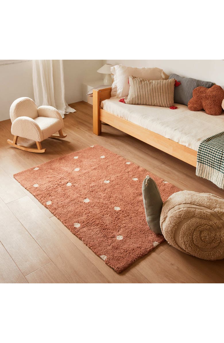 Lorena Canals Washable Rug Mini Dot, Alternate, color, Chestnut, Natural