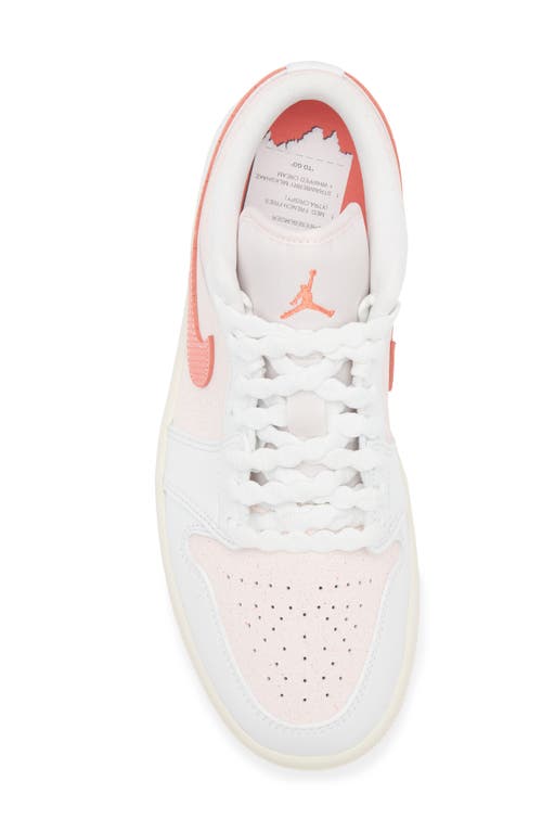 Jordan Air  1 Low Se Sneaker In Summit White/ember/pink