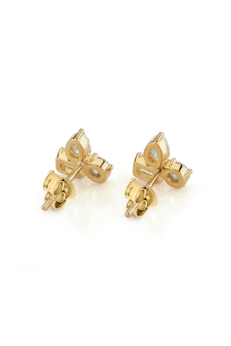 Montage 3 Cluster Stud Earrings, Alternate, color, Yellow Gold