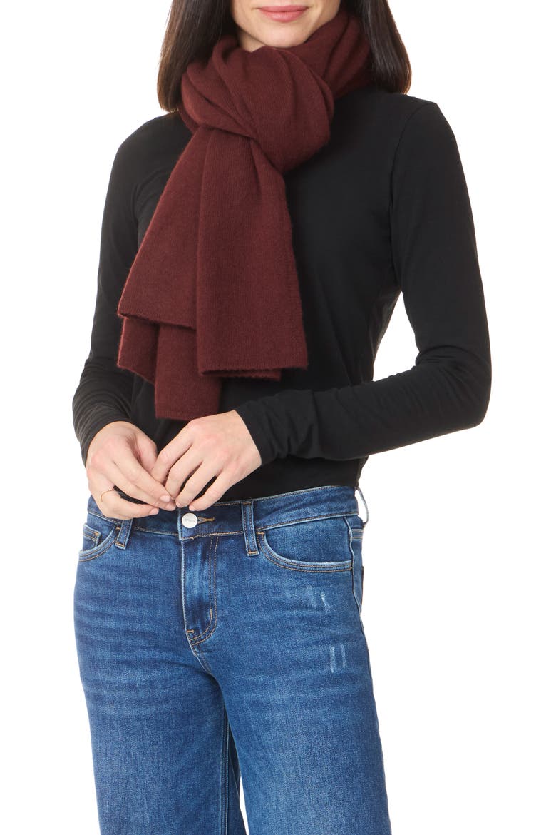 Cashmere Travel Wrap Scarf, Alternate, color, CHESTNUT