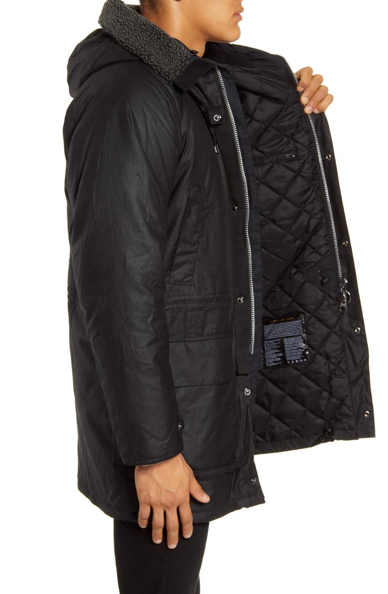 Barbour Fenton Hooded Waxed Cotton Jacket, Alternate, color,