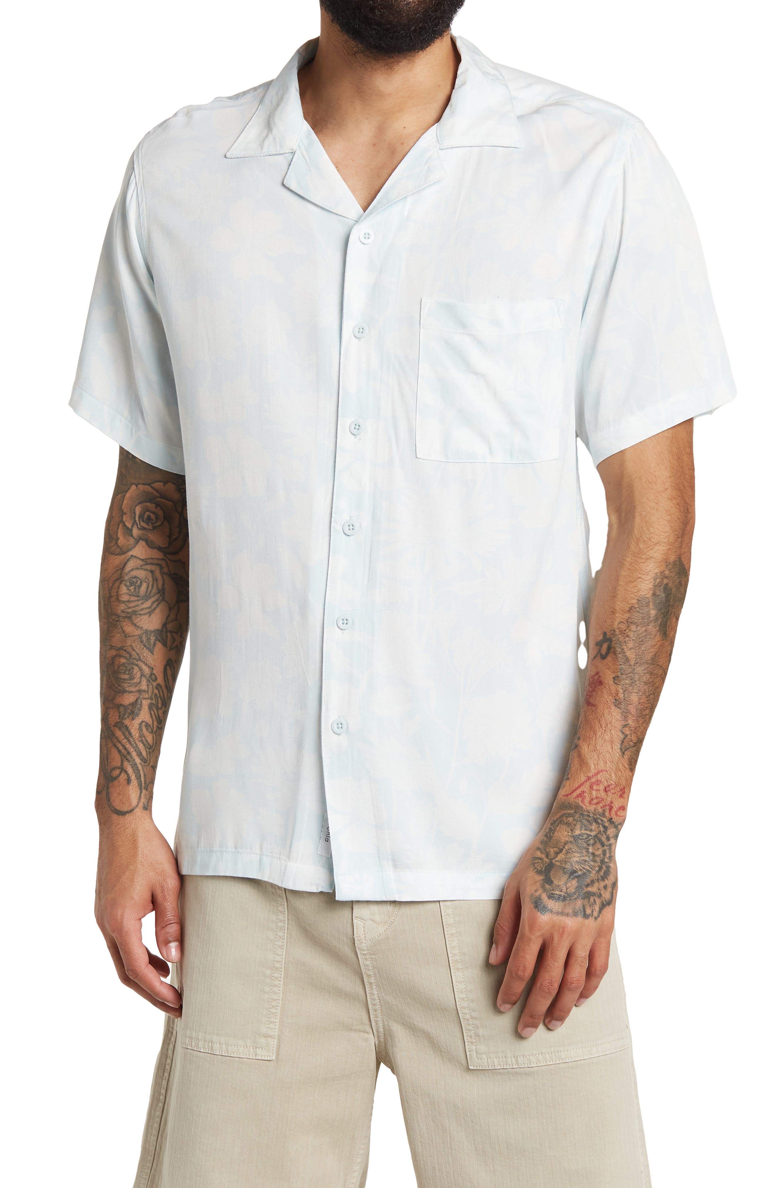 Onia Regular Fit Floral Print Button Front Vacation Shirt (Men ...