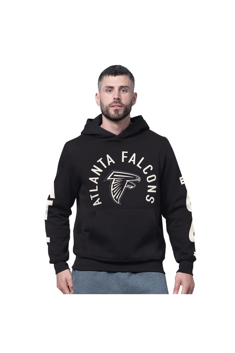 Men's Starter Black Atlanta Falcons Handoff Fleece Hoodie Sweatshirt, Alternate, color, Black