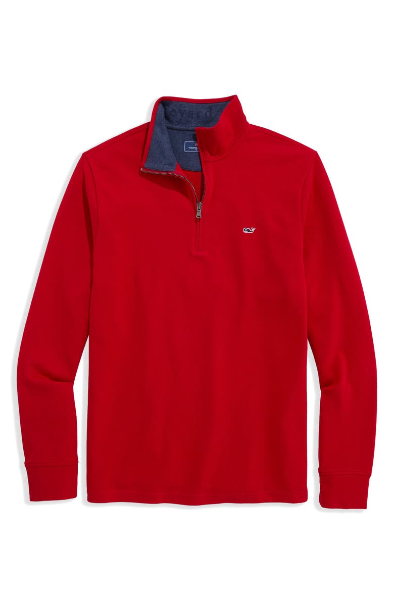 vineyard vines Saltwater Quater Zip Pullover, Alternate, color, Red Velvet