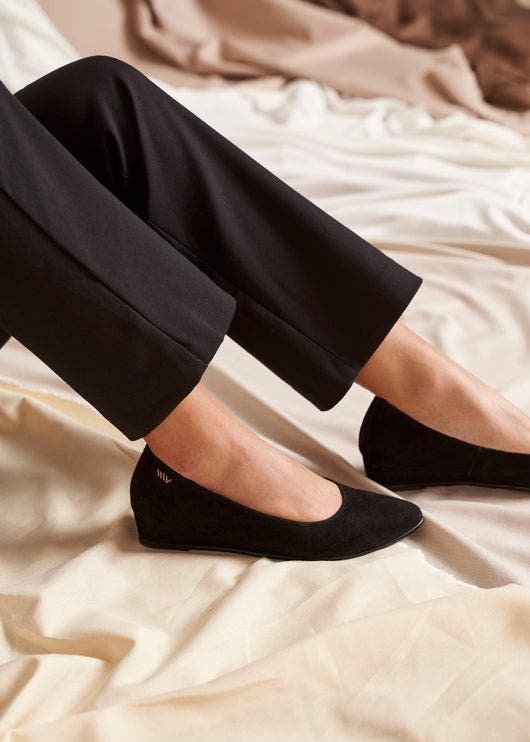 VISCATA Roma Suede Flats, Alternate, color, Black