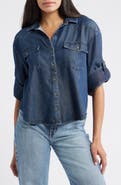 Cloth & Stone Roll Tab Denim Button-Up Shirt