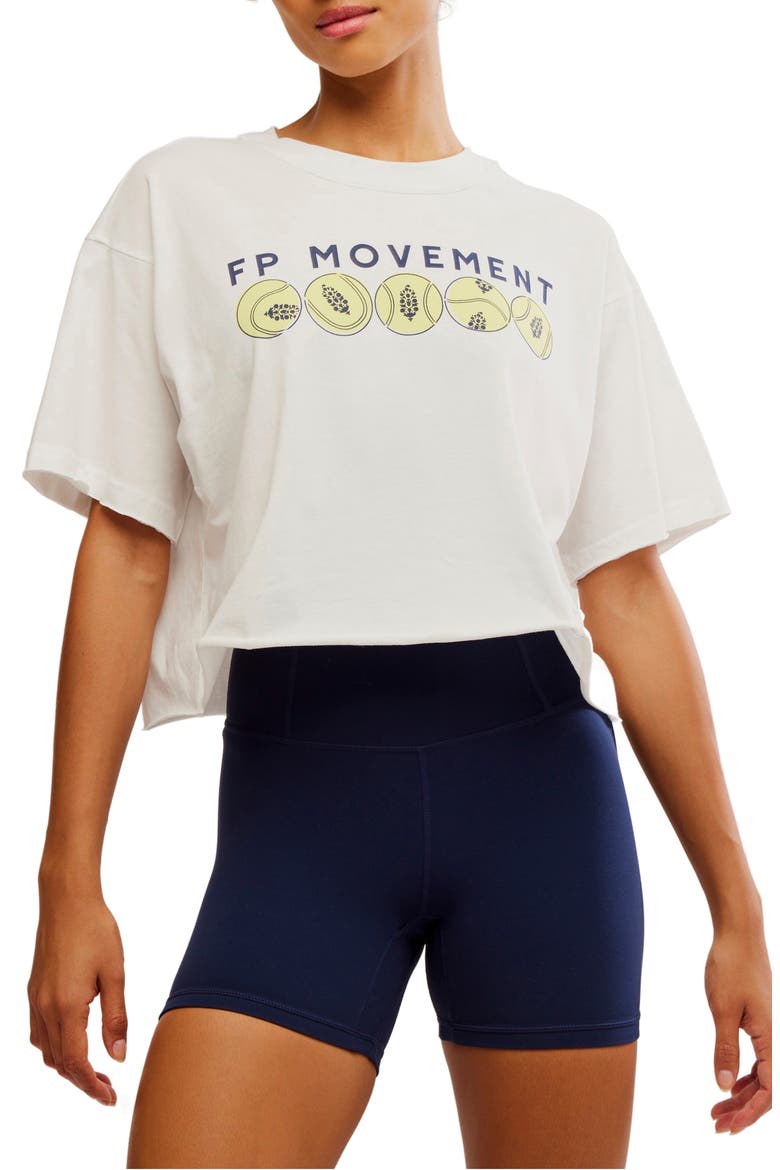 FP Movement Inspire Cotton Graphic T-Shirt, Main, color, COURT LOGO- IVORY CO
