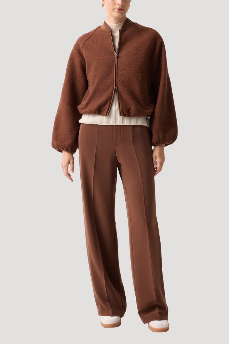 Editha Wool Blouson, Alternate, color, Brown