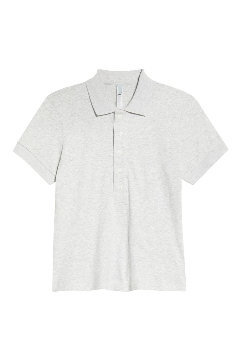 Worn In Crop Cotton Jersey Polo, Alternate, color, LIGHT HEATHER GREY