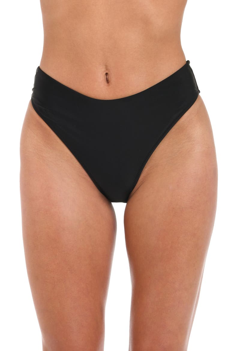 Gianna Brazilian Bikini Bottoms, Main, color, BLACK
