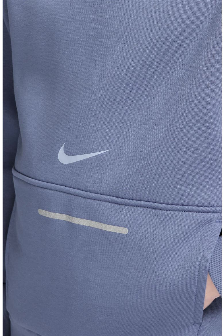 Kids' Cotton Blend Fleece Hoodie, Alternate, color, WORLD INDIGO/ GHOST