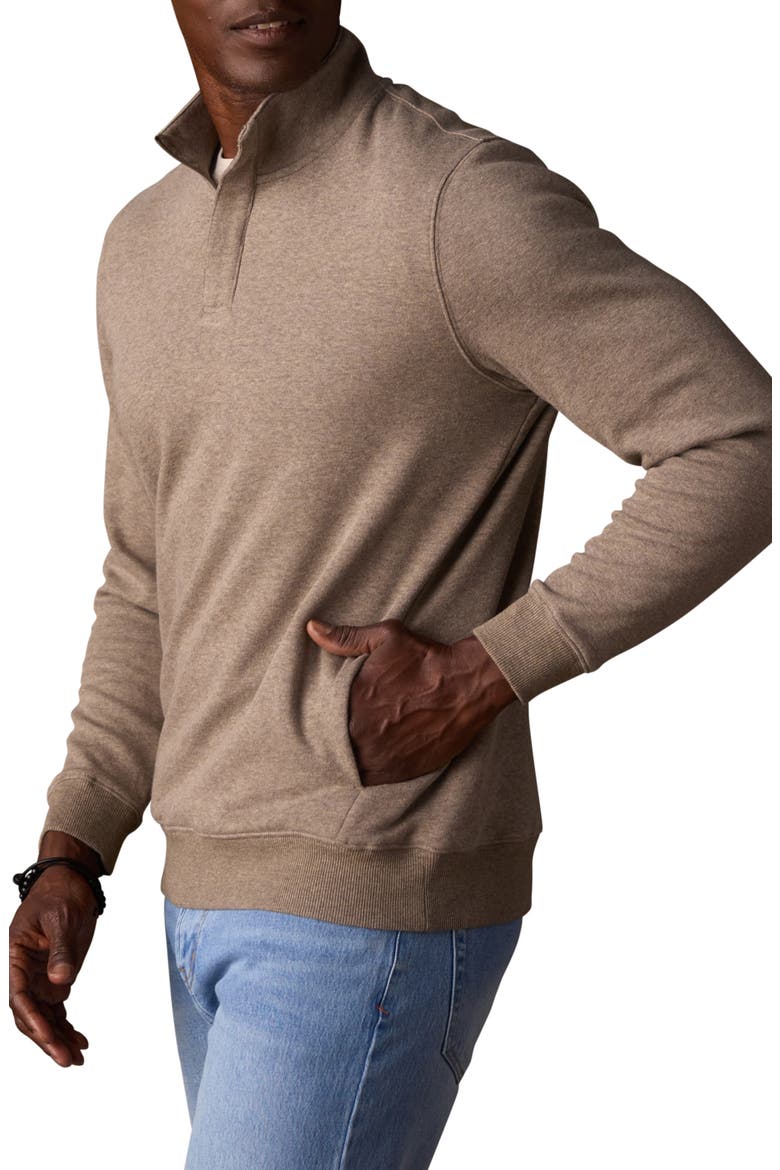 Puremeso Fleece Quarter Zip Sweater, Alternate, color, DARK TAUPE