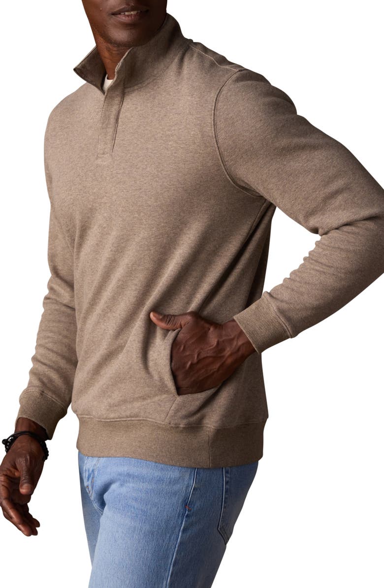 The Normal Brand Puremeso Fleece Quarter Zip Sweater, Alternate, color, Dark Taupe