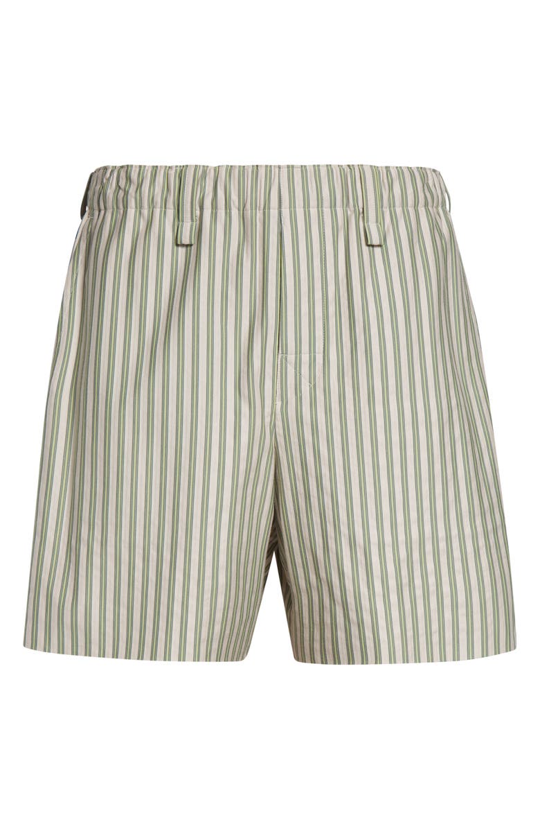 Homme Plissé Issey Miyake Stripe Cotton Dobby Shorts, Alternate, color, Green