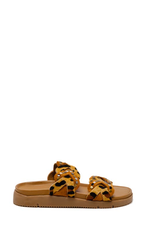 Free People Leo Genuine Calf Hair Sandal In Leopard Calf Hair