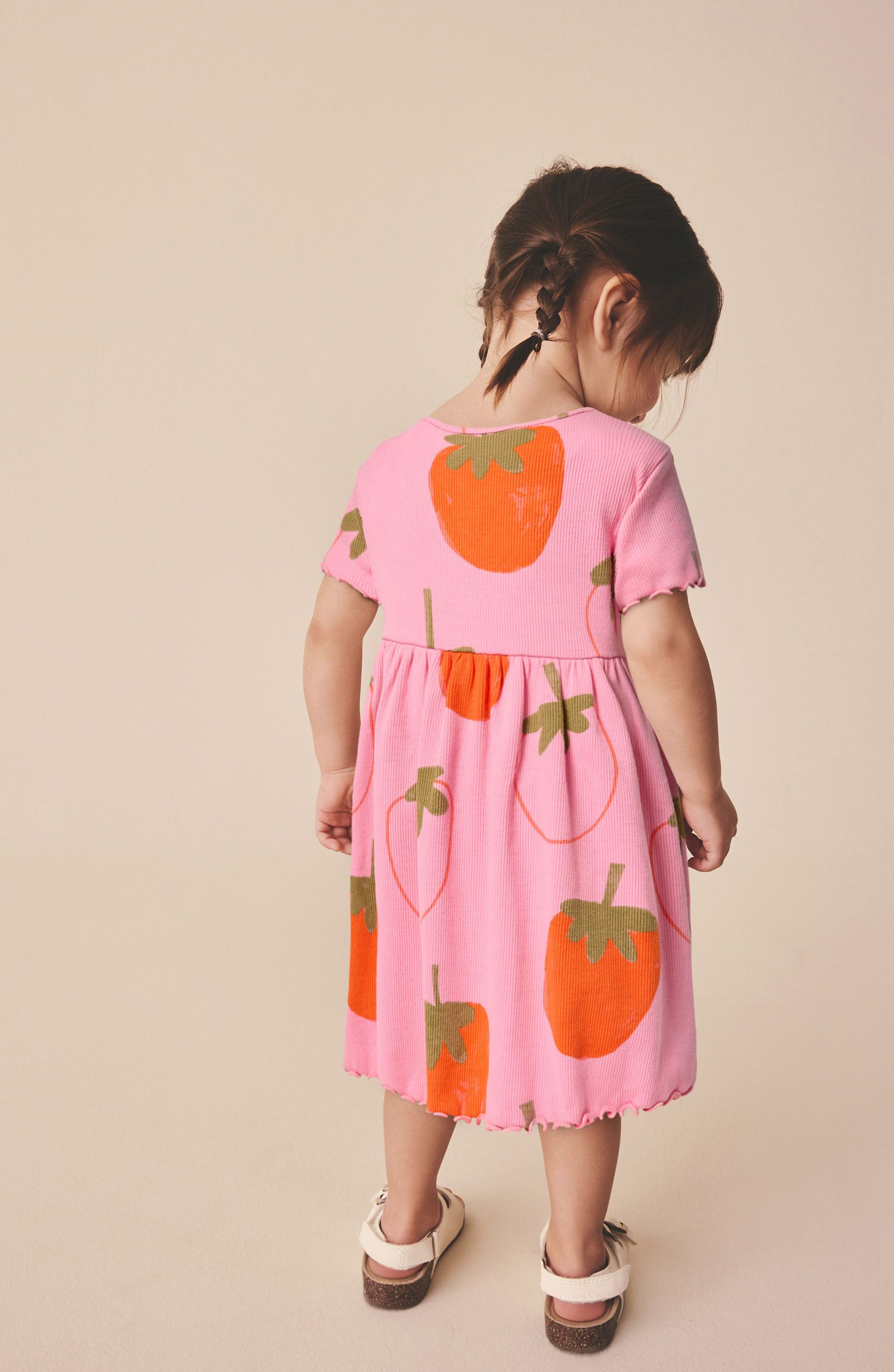 NEXT Kids' Strawberry Rib Jersey Dress — фото 5