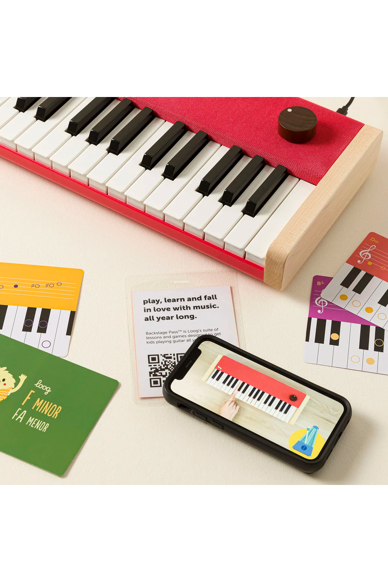 Mini Maestro Portable Digital Learning Piano by Loog Guitars, LLC, Alternate, color, Multi