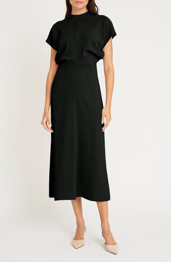 Ruched Crepe Sheath with Pindot Sleeves | David's Bridal