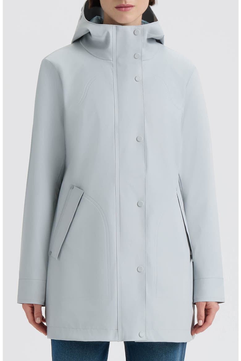 Acacia Waterproof Rubberized Raincoat, Main, color, SILVER GREY