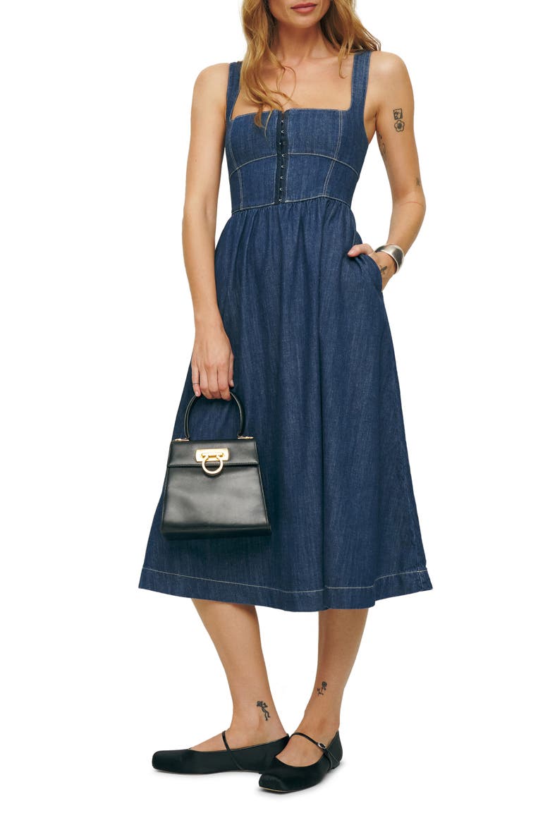 Tagliatelle Denim Dress, Main, color, ELLIS