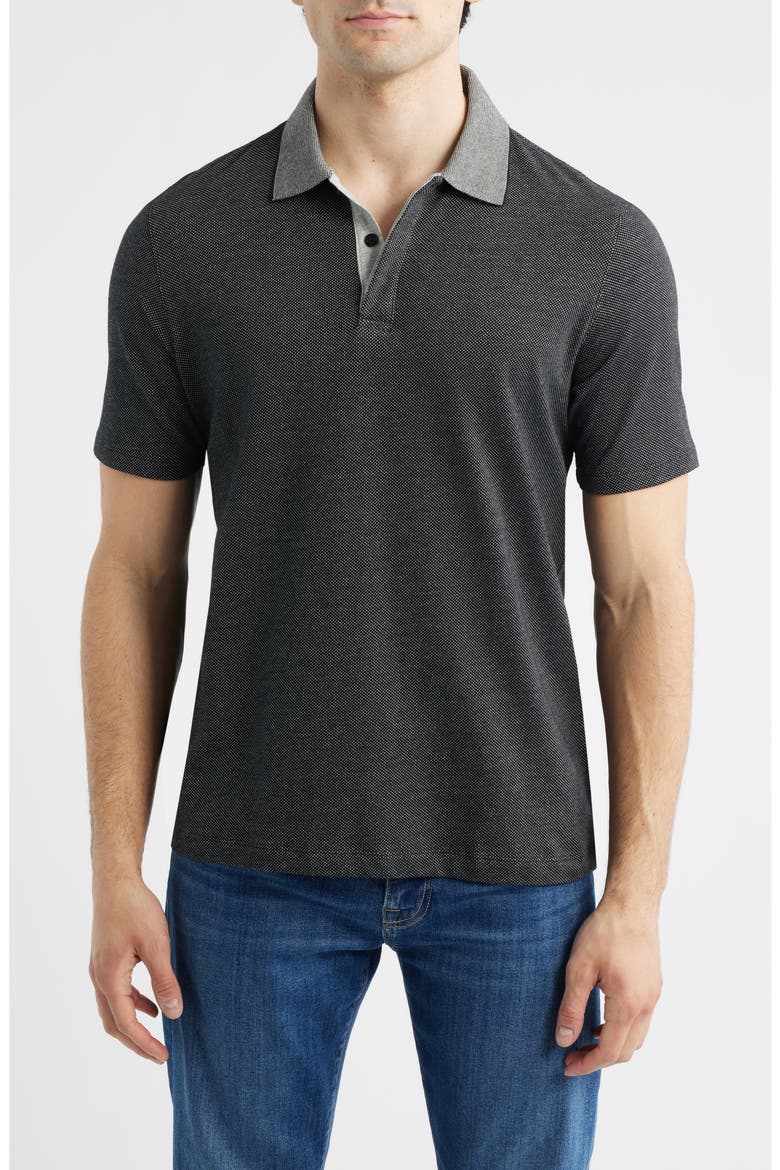Tonal Bird's Eye Polo, Main, color, CHARCOAL BIRDSEYE