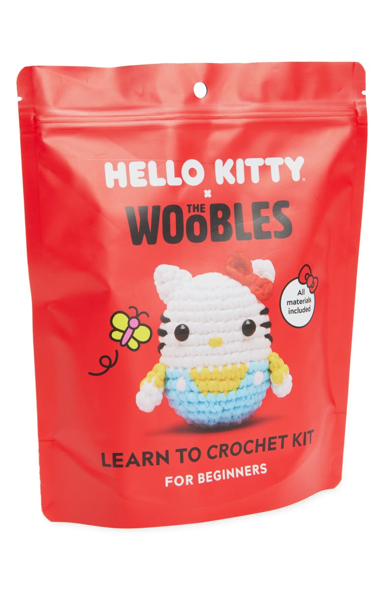 THE WOOBLES Hello Kitty Crochet Kit, Main, color, White