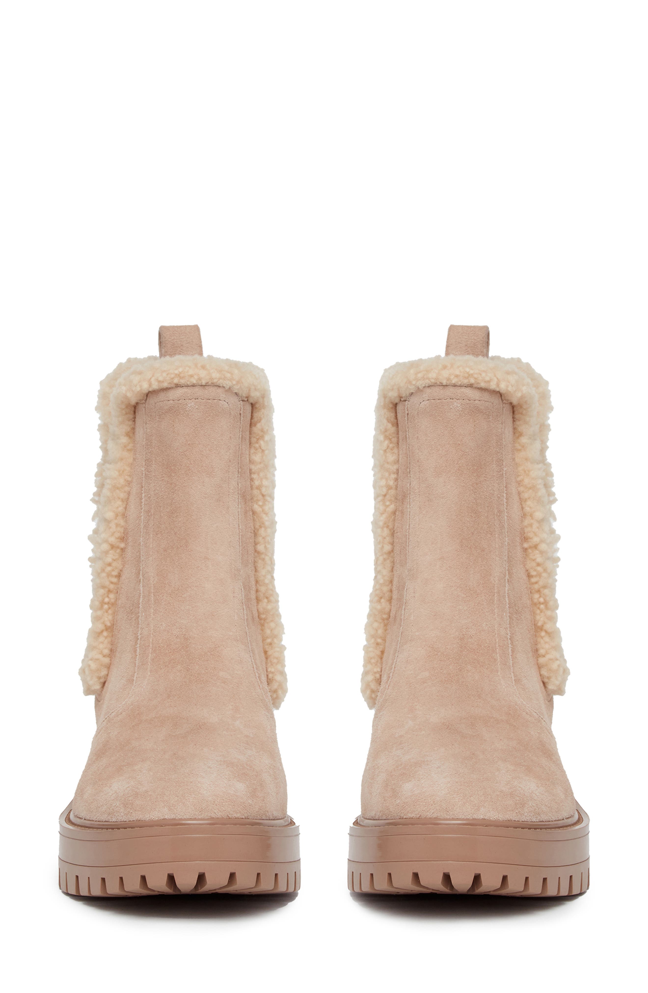 PAIGE Bowie Genuine Shearling Trim Chelsea Boot, Alternate, color, 