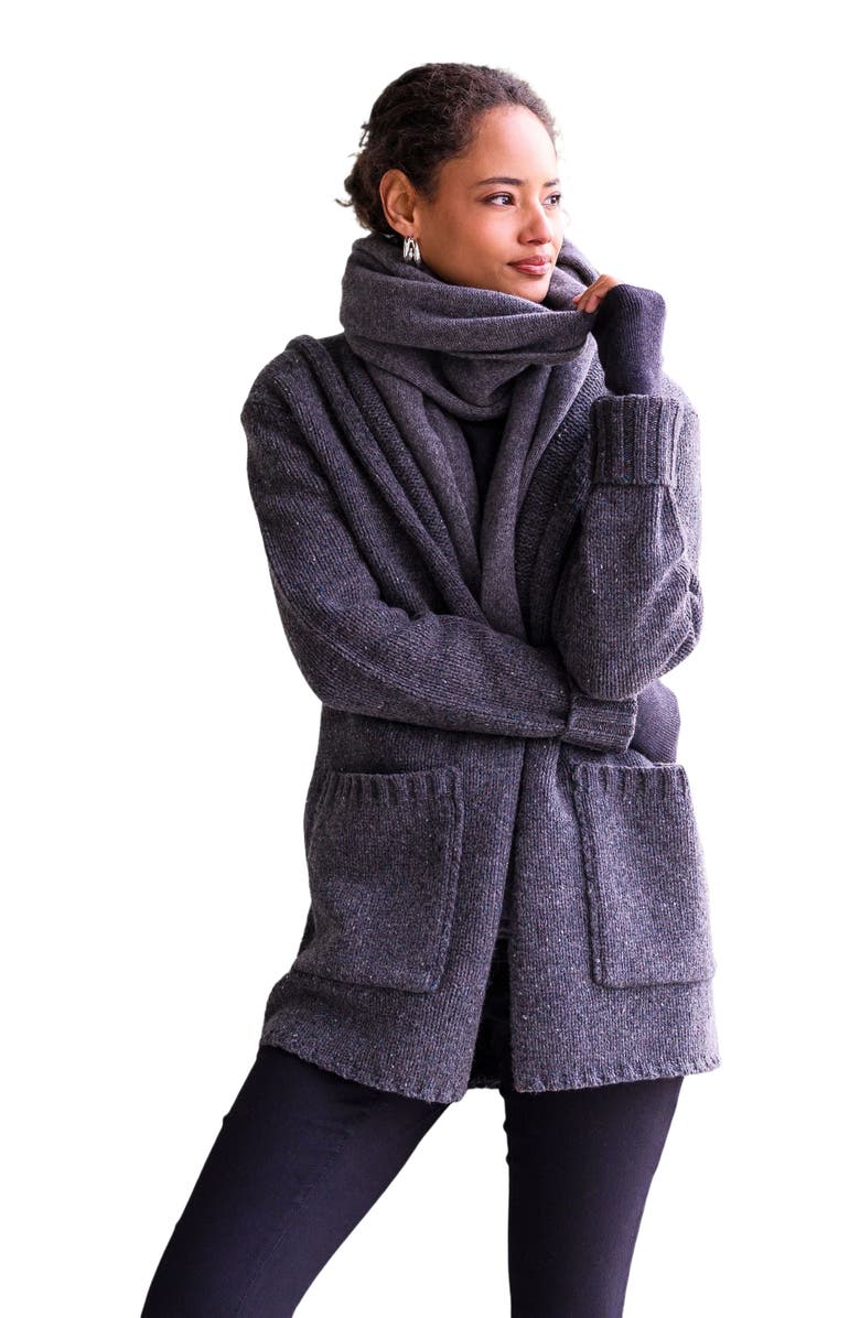 Celtic & Co. Flecked Hooded Coatigan, Main, color,