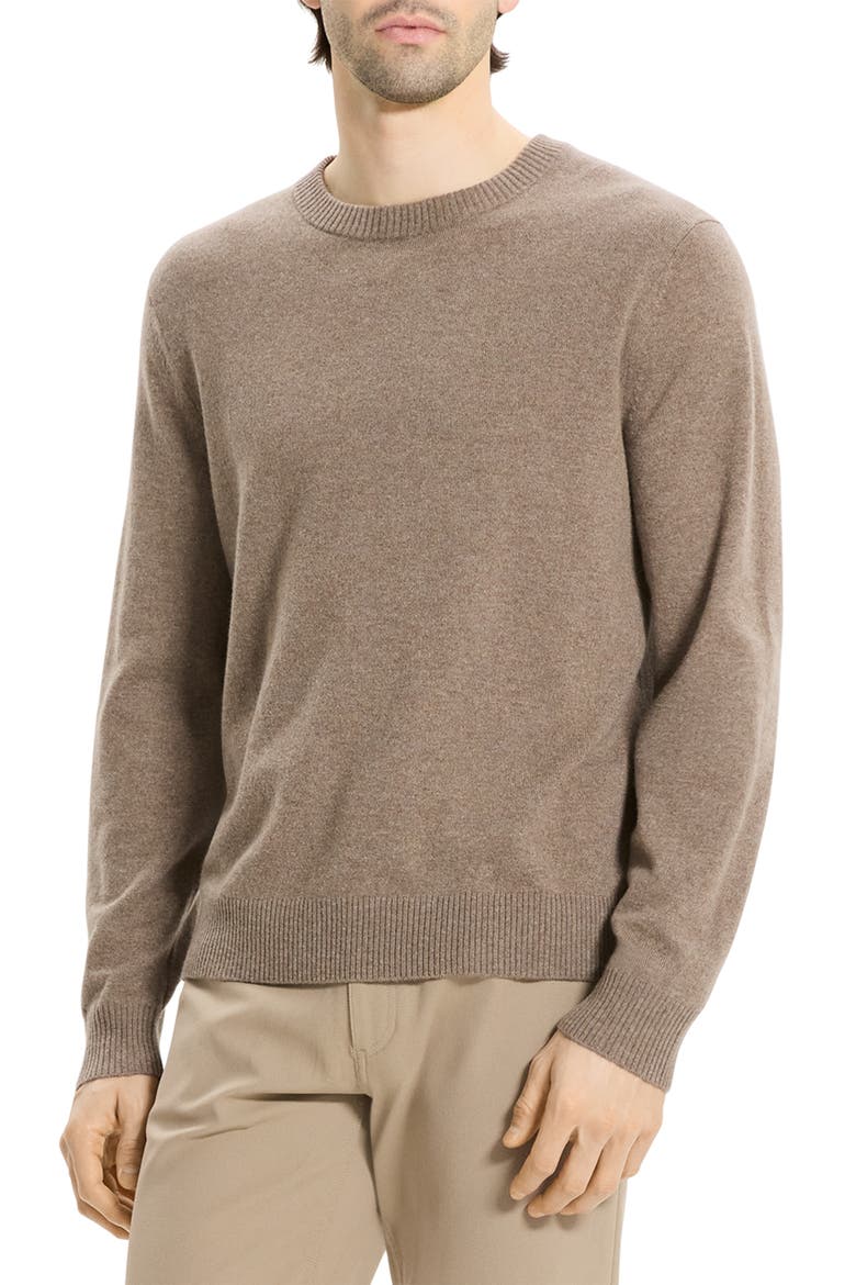 Hilles Cashmere Sweater, Main, color, DARK FEATHER MELANGE