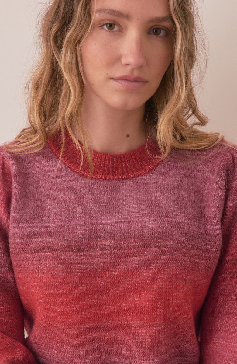 Marine Layer Ayla Ombré Stripe Puff Sleeve Sweater, Alternate, color, 