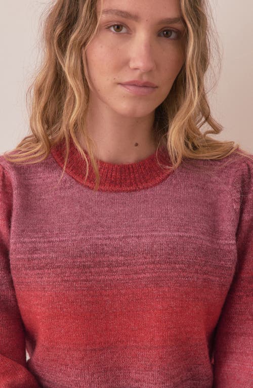 MARINE LAYER MARINE LAYER AYLA OMBRÉ STRIPE PUFF SLEEVE SWEATER 