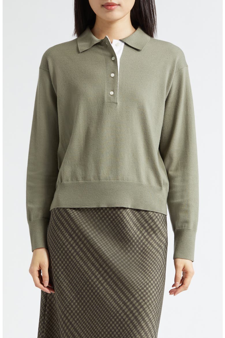 Polo Wool Blend Sweater, Main, color, ARTICHOKE/ OFF WHITE