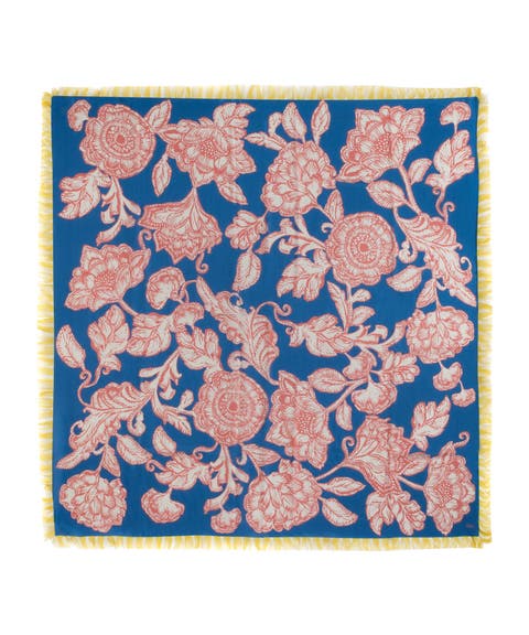 Block Floral Oversized Silk Square