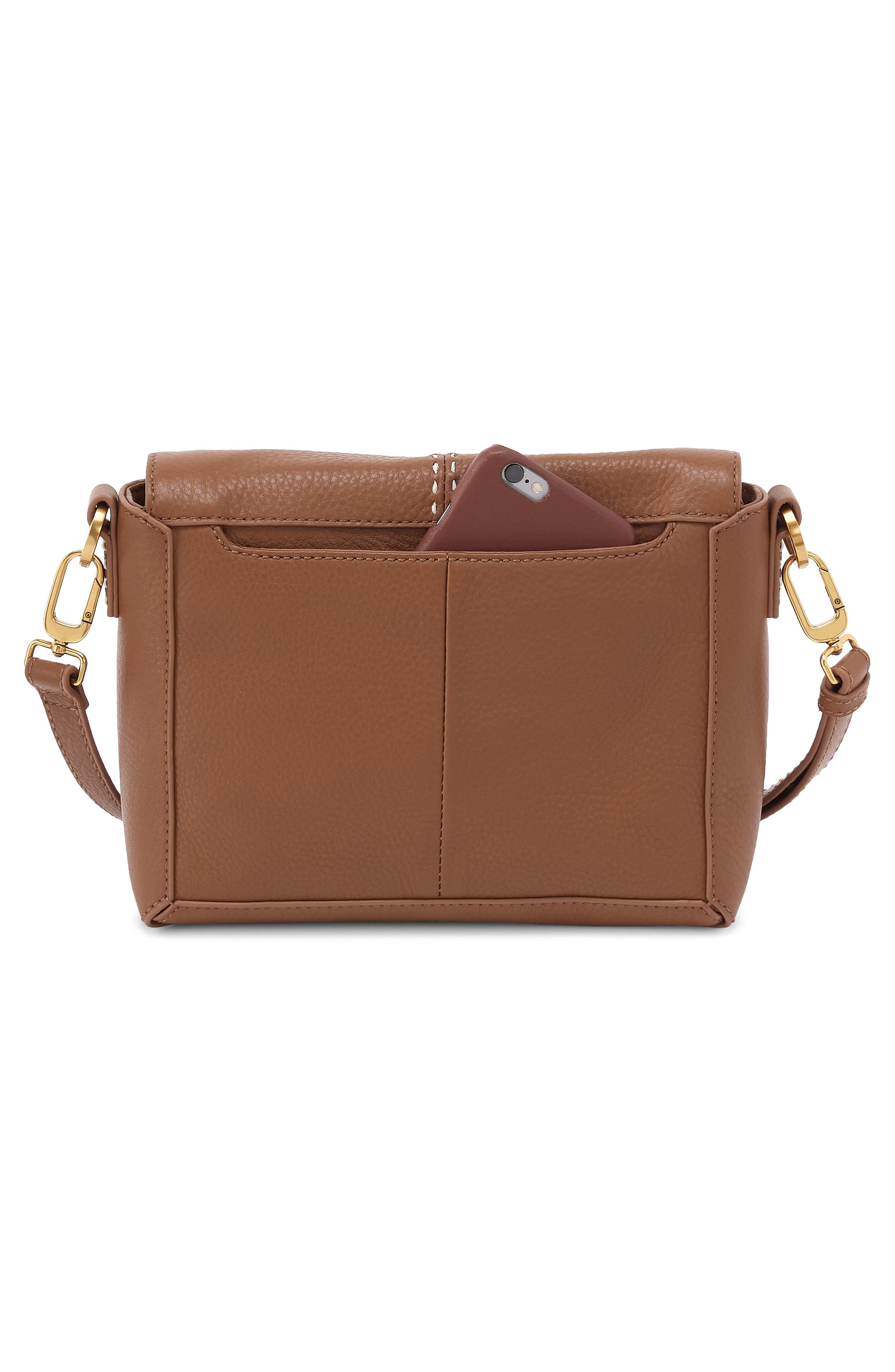 HOBO Austin Flap Leather Crossbody Bag, Alternate, color, Timber Brown