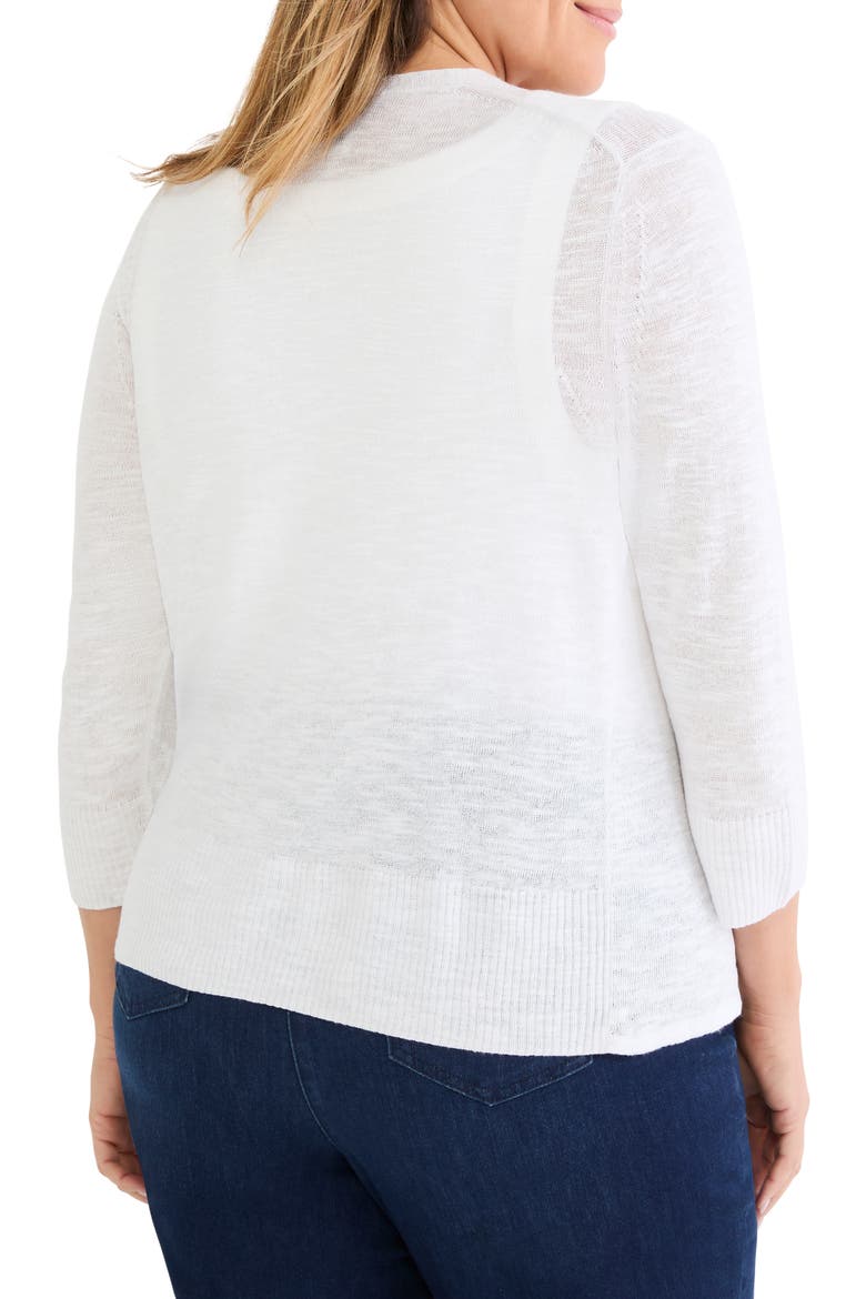 Slub Knit Linen Blend 4-Way Cardigan, Alternate, color, PAPER WHITE