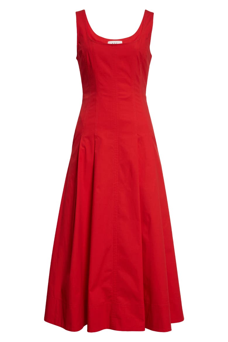 Isabel Fit & Flare Dress, Alternate, color, ROUGE