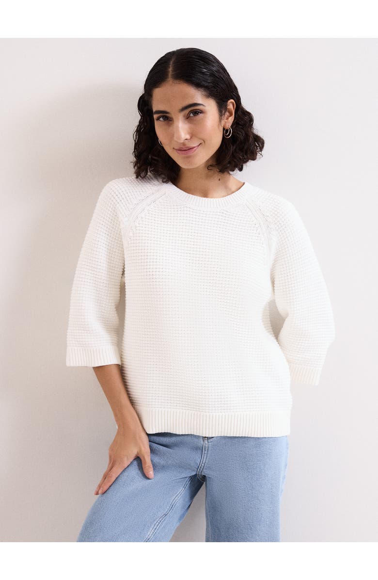 Phase Eight Odette Waffle Knit Sweater, Main, color, Ivory