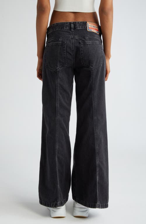 Shop Diesel ® Akii Wide Leg Jeans In Black/denim