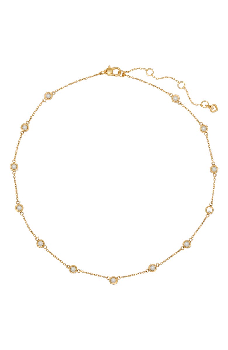 Kate Spade New York bezel station necklace, Main, color,
