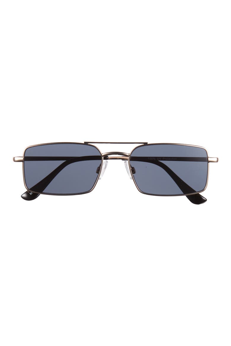 Gradient Rectangular Aviator Sunglasses, Main, color, GOLD- SMOKE