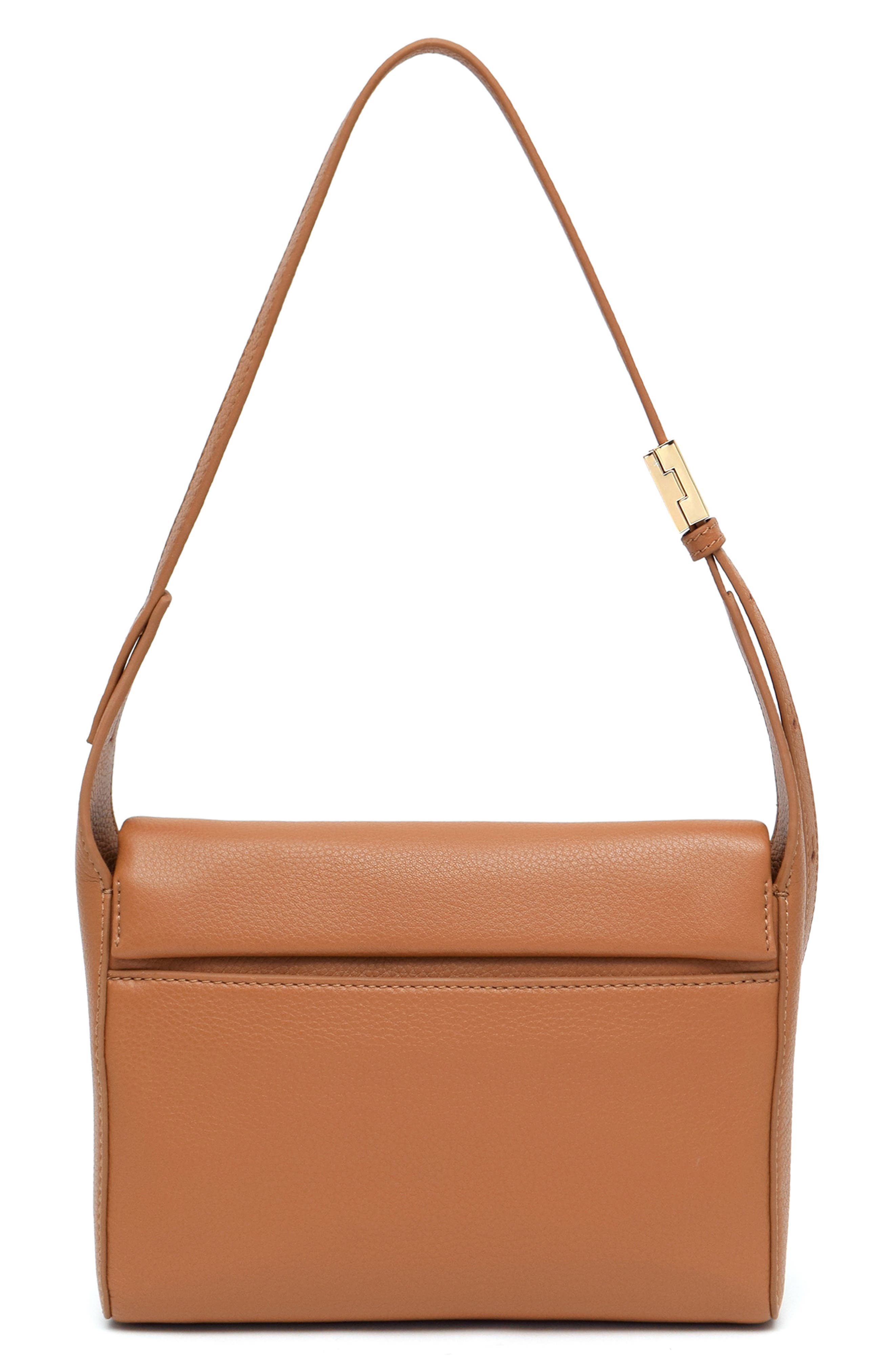 Thacker Jennie Flap Pebbled Leather Crossbody Bag, Alternate, color, Cognac