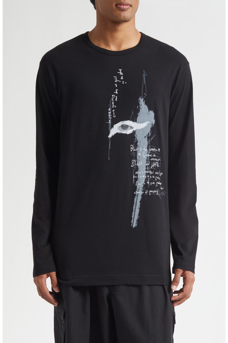 Long Sleeve Graphic T-Shirt, Main, color, BLACK