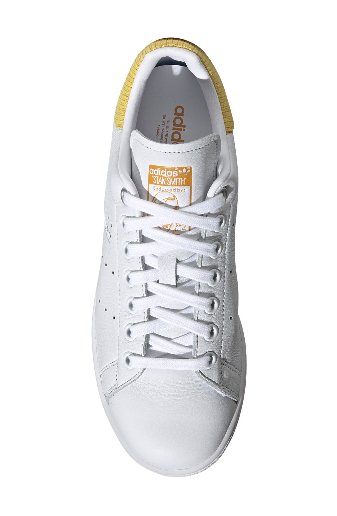 Stan Smith Sneaker, Alternate, color, WHITE/ SILVER/ CORN YELLOW