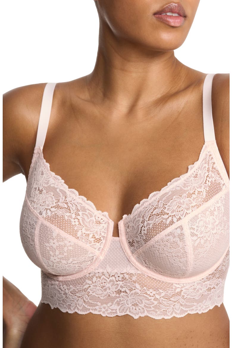 Heavenly Full Coverage Longline Lace Underwire Bra, Alternate, color, WHISPER PINK