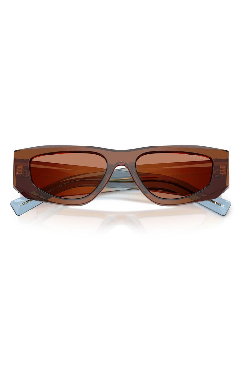 Prada 52mm Pillow Sunglasses, Alternate, color, Chocolate / Brown