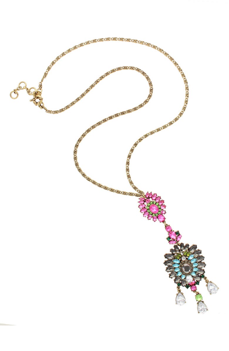 OLIVIA WELLES Floral Detail Necklace, Alternate, color, Burnished Gold / Multi