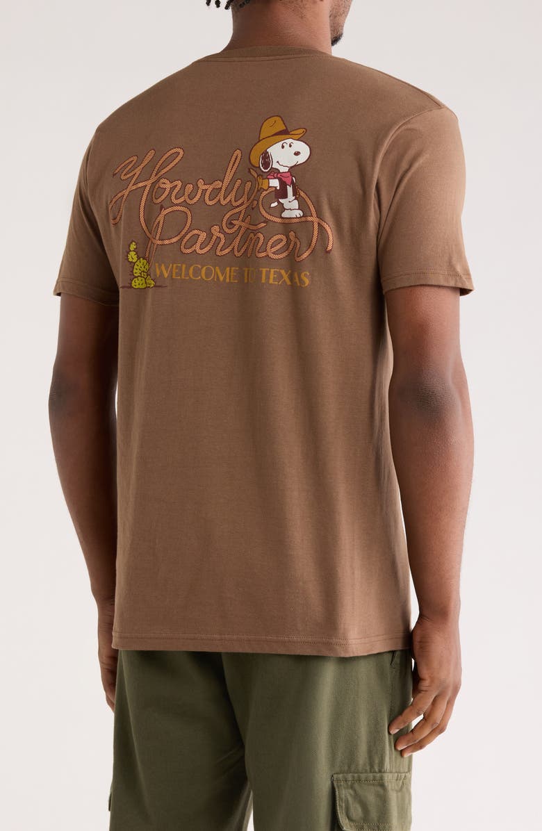 The Forecast Agency Peanuts Howdy Partner Graphic T-Shirt, Alternate, color, Brown